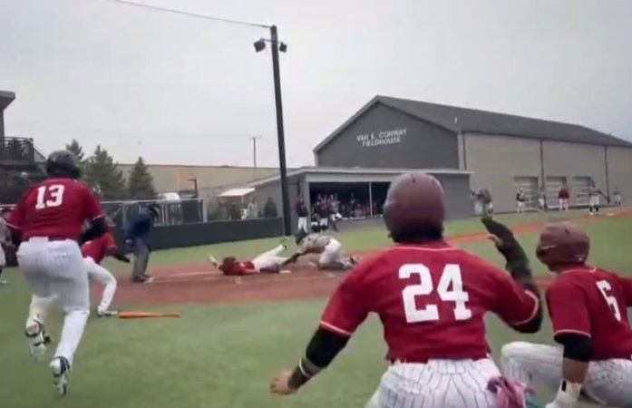   Western Boys Baseball team playing baseball